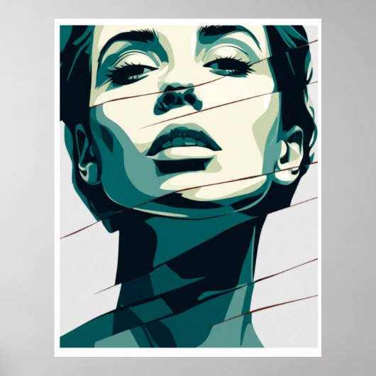Poster Beauté Turquoise brisée (Devant)