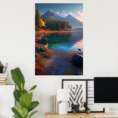 Poster Beauté vibrante du lac Azure (Bureau à domicile)