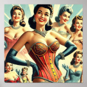 Poster Beauté vintage Corset Girl (Devant)