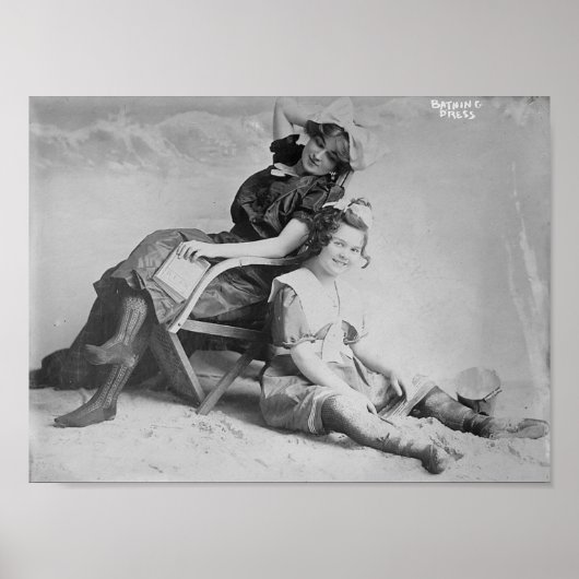 Poster Beautés de bain - Robe de plage du début du siècle (Devant)
