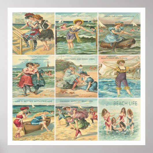 Poster Beautés de bain vintage (Devant)