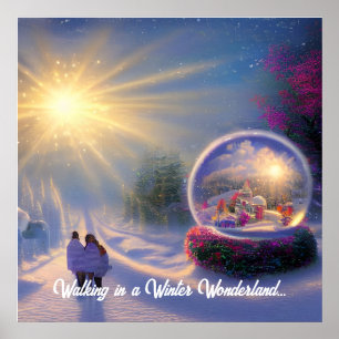 Poster Beautiful Fantasy Snow Globe Holiday