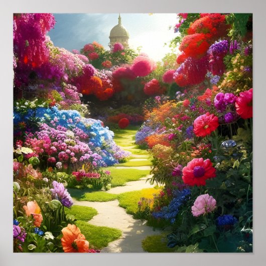 Poster Beautiful Garden Very Colorful. (Devant)