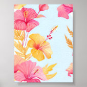 Poster Beautiful Hibiscus | Tropical Flower Watercolor (Devant)