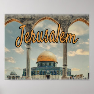 Poster Beautiful Jerusalem Dome of The Rock Design