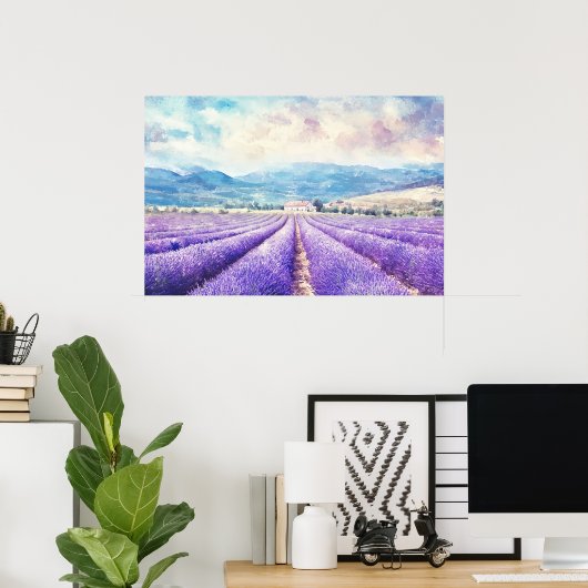 Poster Beautiful lavender fields (Bureau à domicile)