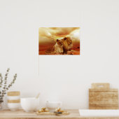 Poster Beautiful lion couple (Cuisine)