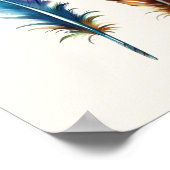 Poster Beautiful Multicolor Boho Feathers - Graphic Art (Coin)