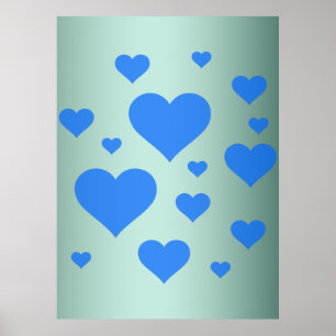 Poster Beautiful multiple blue heart