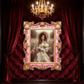 Poster Beautiful Rococo Woman in Field