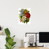 Poster Beautiful Romantic Summer Bouquet with Red Rose (Bureau à domicile)