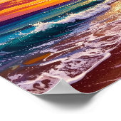 Poster Beautiful Sunset Ocean Beach Walk Seascape Art (Coin)