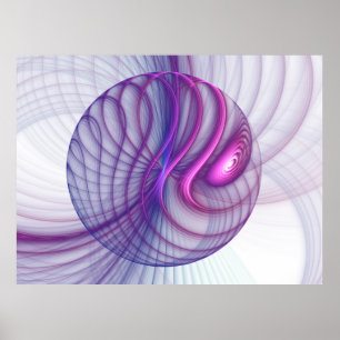 Poster Beautiful Swing Modern Abstract Fractal Art Pink
