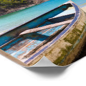 Poster Beautiful Tropical Beach with a Rowboat Wedding (Coin)