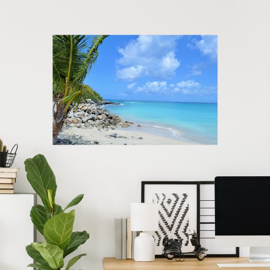 Poster Beautiful Turquoise Tropical Beach (Bureau à domicile)