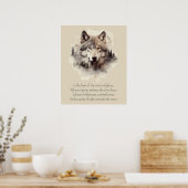 Poster Beautiful Wolf Head and Poem  II (Cuisine)