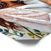 Poster Beautiful Woman, Cat and Dandelions (Coin)