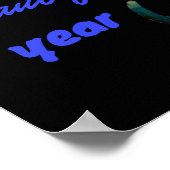 Poster Beautiful year quote cat sunset beach black  (Coin)