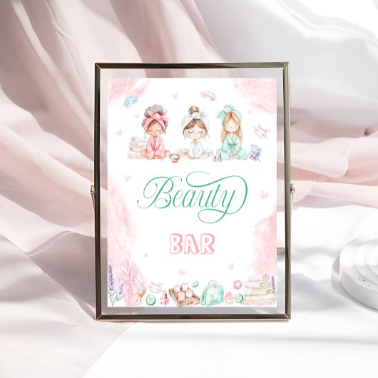 Poster Beauty Bar Spa Fête Fille Anniversaire