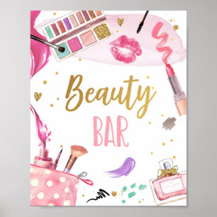 Poster Beauty Bar Spa Party Makeup Glamour Girl Birthday