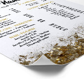 Poster Beauty Nail Salon Prix du menu Gold confetti (Coin)