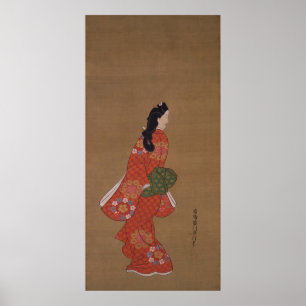 Poster Beauty Regard sur le passé par Hishikawa Moronobu