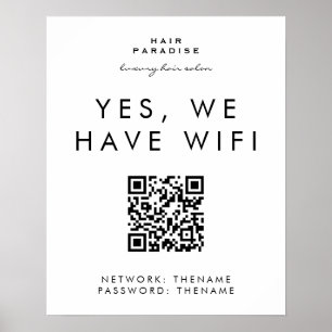 Poster Beauty Salon Wifi Network QR Code