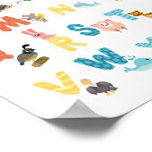 Poster Beaux animaux à baldaquin en alphabet (Coin)