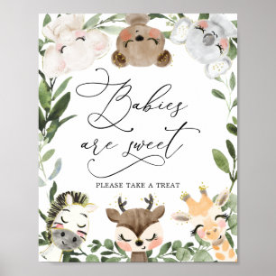 Poster Beaux Animaux Les Baby showers Bébés sont doux sig