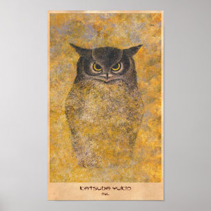 Poster Beaux-arts orientaux japonais de hibou de Katsuda