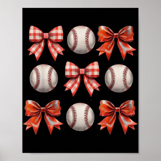 Poster Beaux Baseball Girls Toddler Kids Coquette Bow Bas