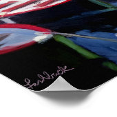 Poster Beaux bateaux rouges orange bleu vert à Collioure (Coin)