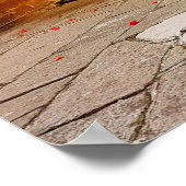 Poster Beaux canaux de fleurs rouges de Venise Italie (Coin)