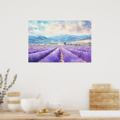 Poster Beaux champs de lavande (Cuisine)