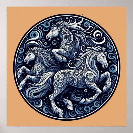 Poster "Beaux chevaux mystiques" 12 (Devant)
