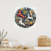 Poster "Beaux chevaux mystiques" 24 (Cuisine)