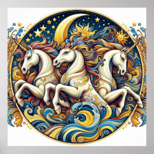 Poster "Beaux Chevaux Mystiques" 26