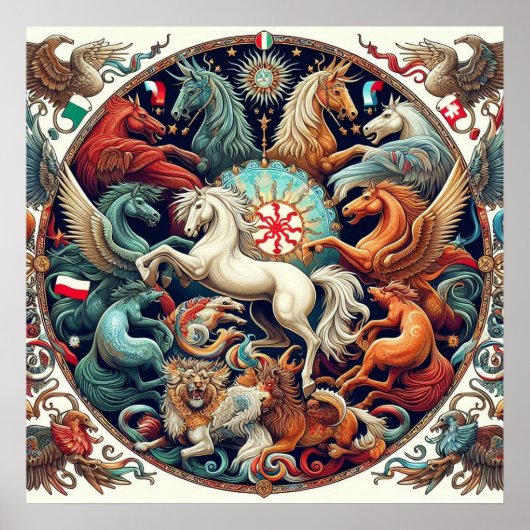 Poster "Beaux chevaux mystiques" 30 (Devant)