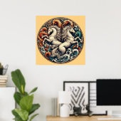 Poster "Beaux Chevaux Mystiques" 47 V2 (Bureau à domicile)
