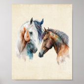 Poster Beaux Chevaux Style Boho Occidental (Devant)