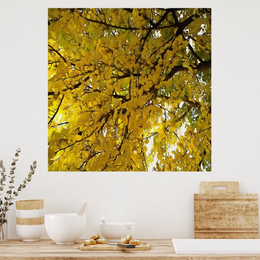 Poster Beaux Feuille d'automne Vibes Art Abstrait (Cuisine)