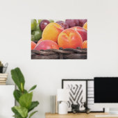 Poster Beaux fruits frais dans un panier (Bureau à domicile)