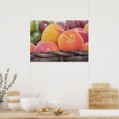 Poster Beaux fruits frais dans un panier (Cuisine)