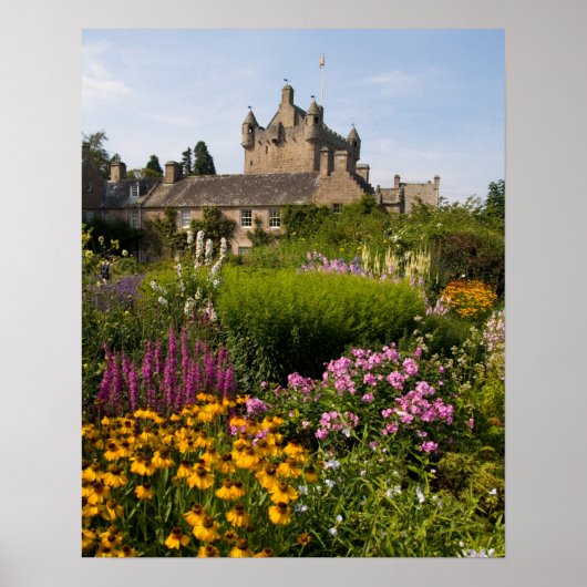Poster Beaux jardins et célèbre château en Ecosse (Devant)