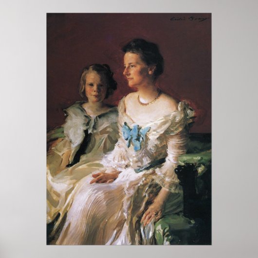 Poster Beaux - Mme Theodore Roosevelt Et Fille Ethel (Devant)
