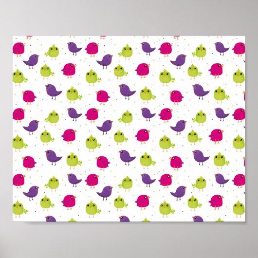 Poster Beaux oiseaux colorés (Devant)