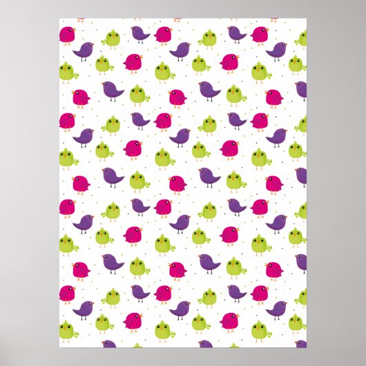 Poster Beaux oiseaux colorés (Devant)