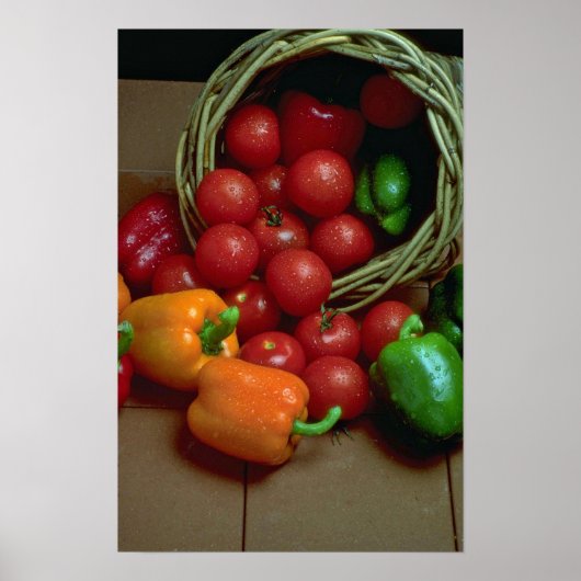 Poster Beaux poivrons et tomates (Devant)
