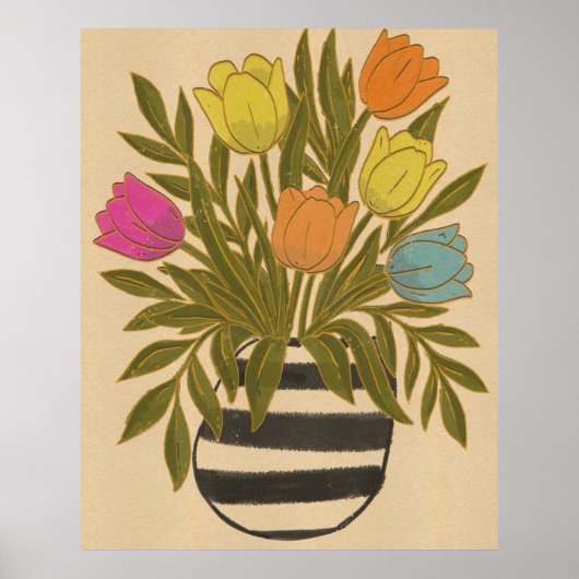 Poster Beaux Tulipes Vintage (Devant)