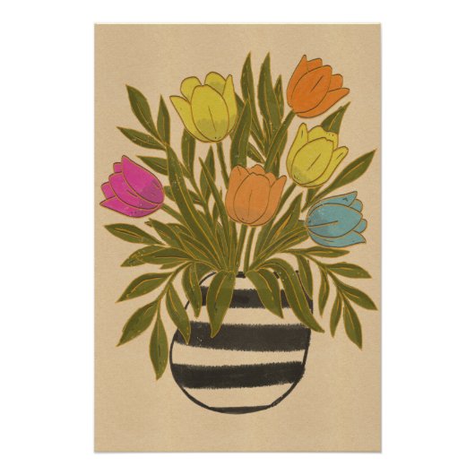 Poster Beaux Tulipes Vintage (Devant)